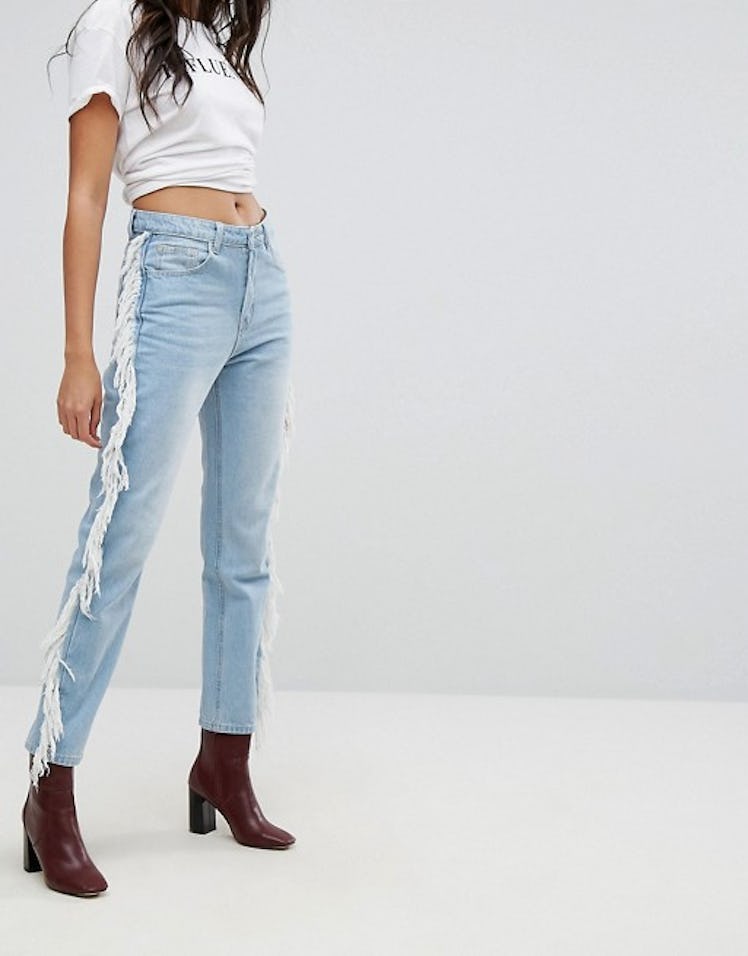 PrettyLittleThing Fray Side Jeans