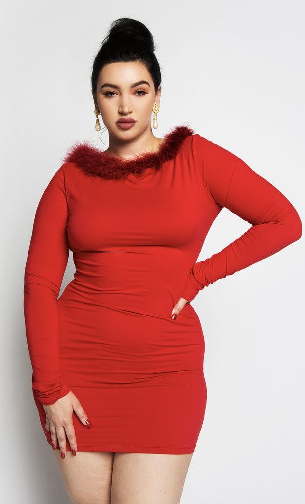 plus size red holiday dress