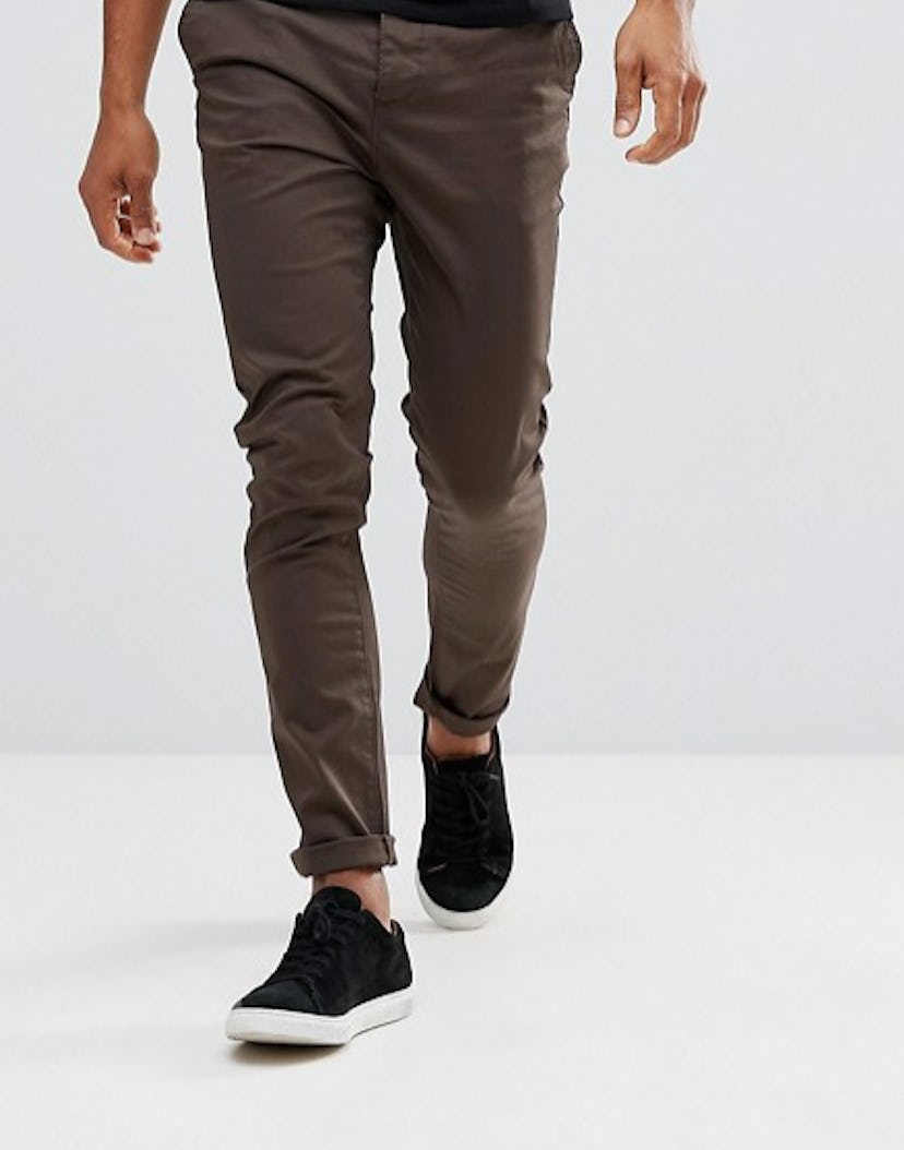 Skinny Chinos In Brown for men