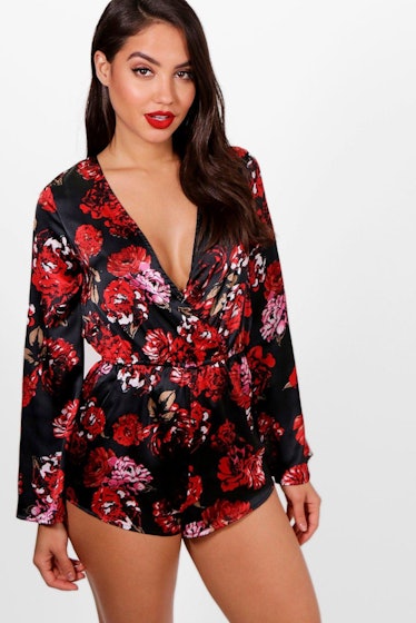 Lila Wrap Front Printed Teddy