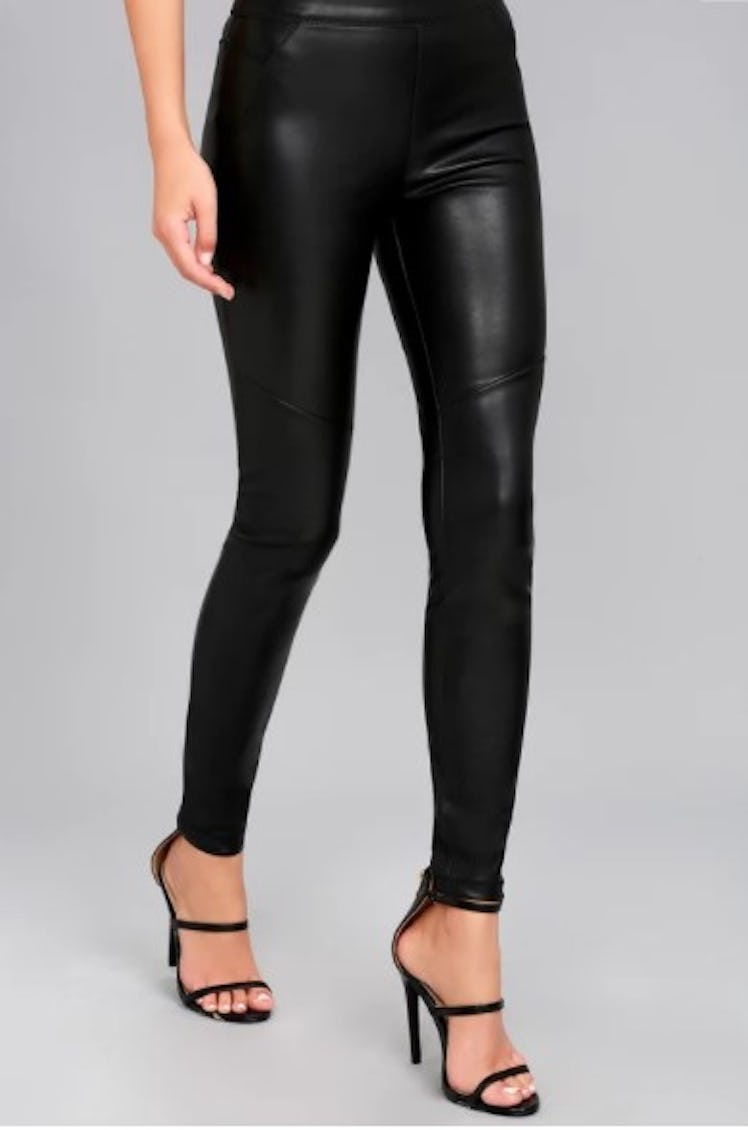 Free People Moto Black Vegan Leather Leggings