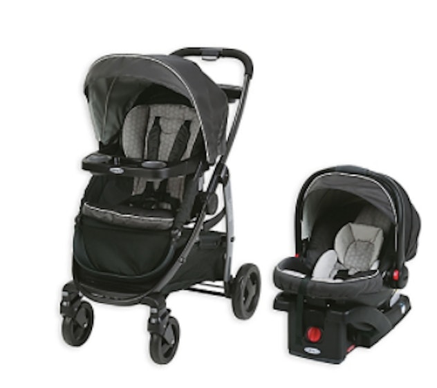 Black Buy Buy Baby stroller and carrier 