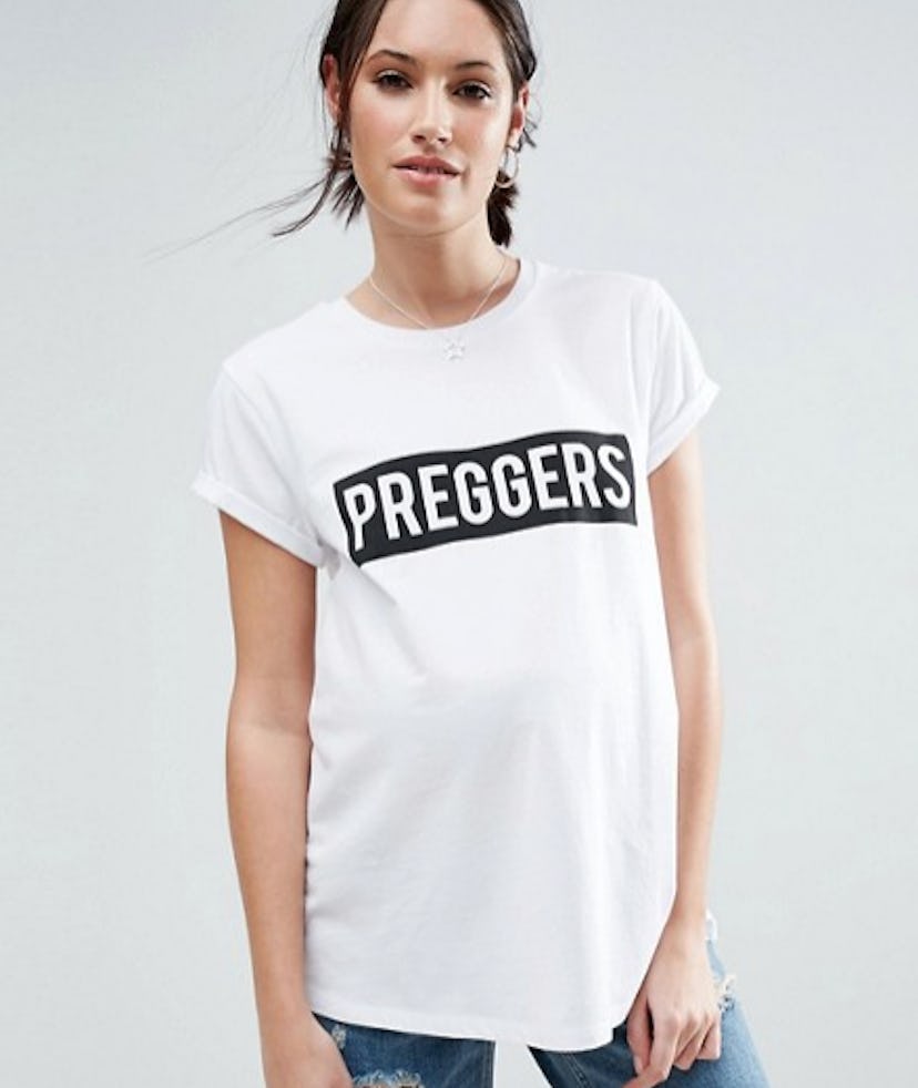 Maternity Preggers Slogan white T-Shirt 