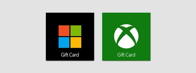 Computer icons of xBox Gift Card and Microsoft Gift Card.