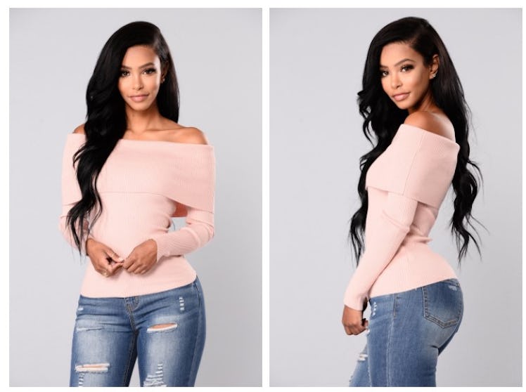 Dena Off Shoulder Sweater Top - Rose