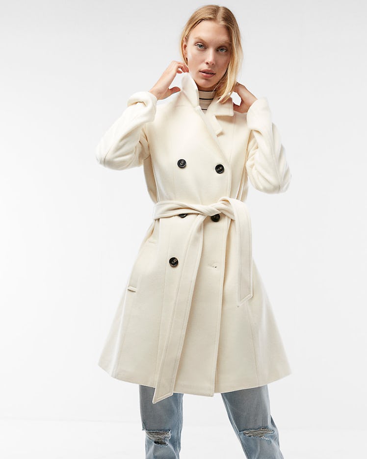 Premium Wool Blend Belted Peacoat