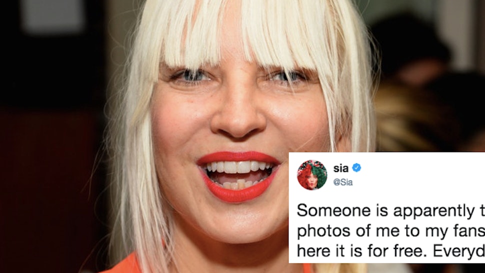 Singer Sia posts nude photo of self on social media to 
