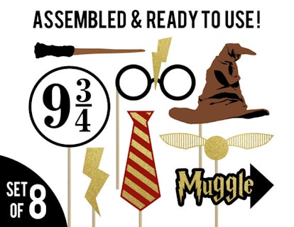 Harry Potter Photo Booth Props - Pack of 8