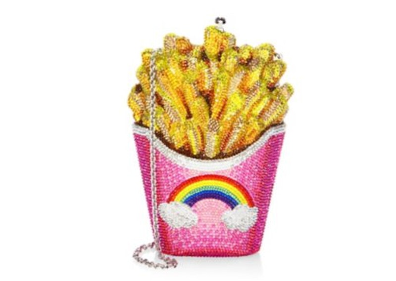 XIYUAN French fries shape Crystal diamond clutch small purse for