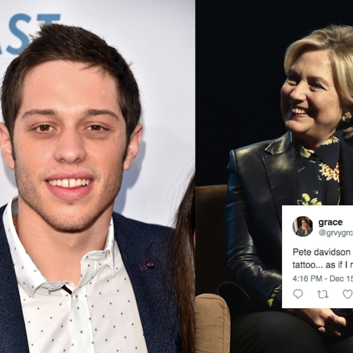 Pete Davidson’s Hillary Clinton Tattoo Sparks Wild Reaction
