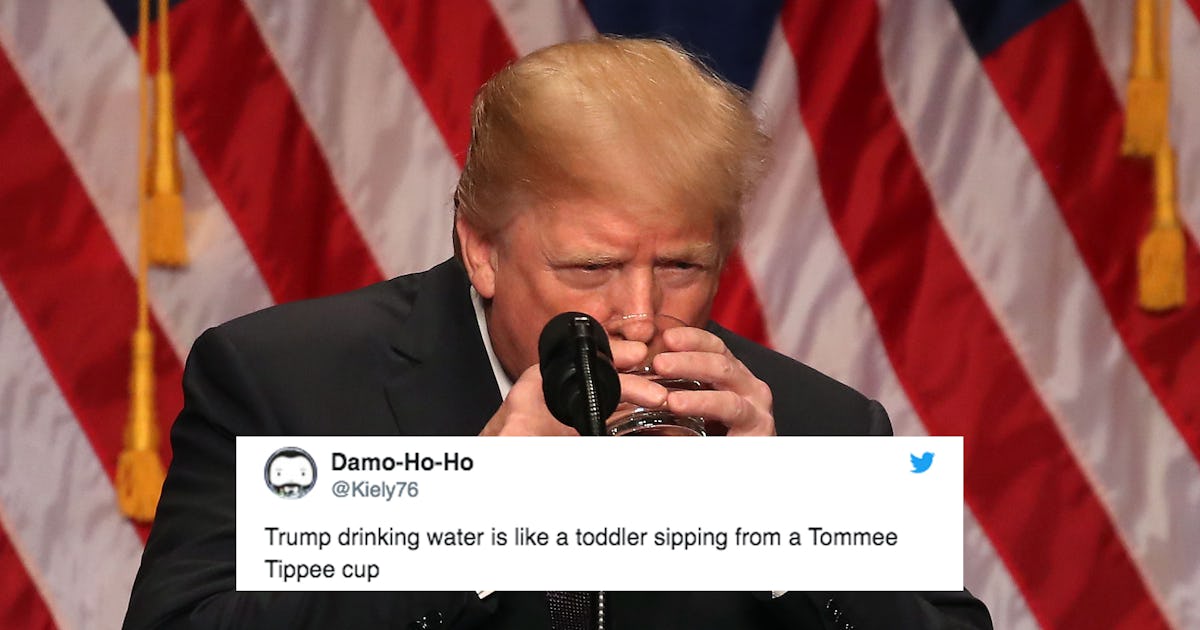 These Trump Drinking Water Memes Will Have You Wondering Does He Need A Sippy Cup
