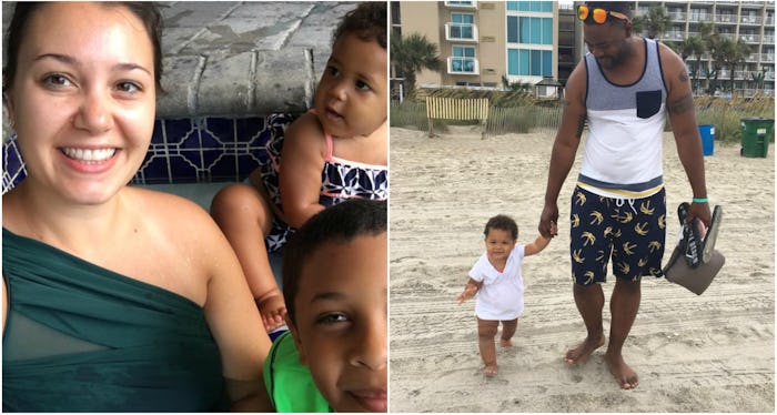 Collage of parents with their kids