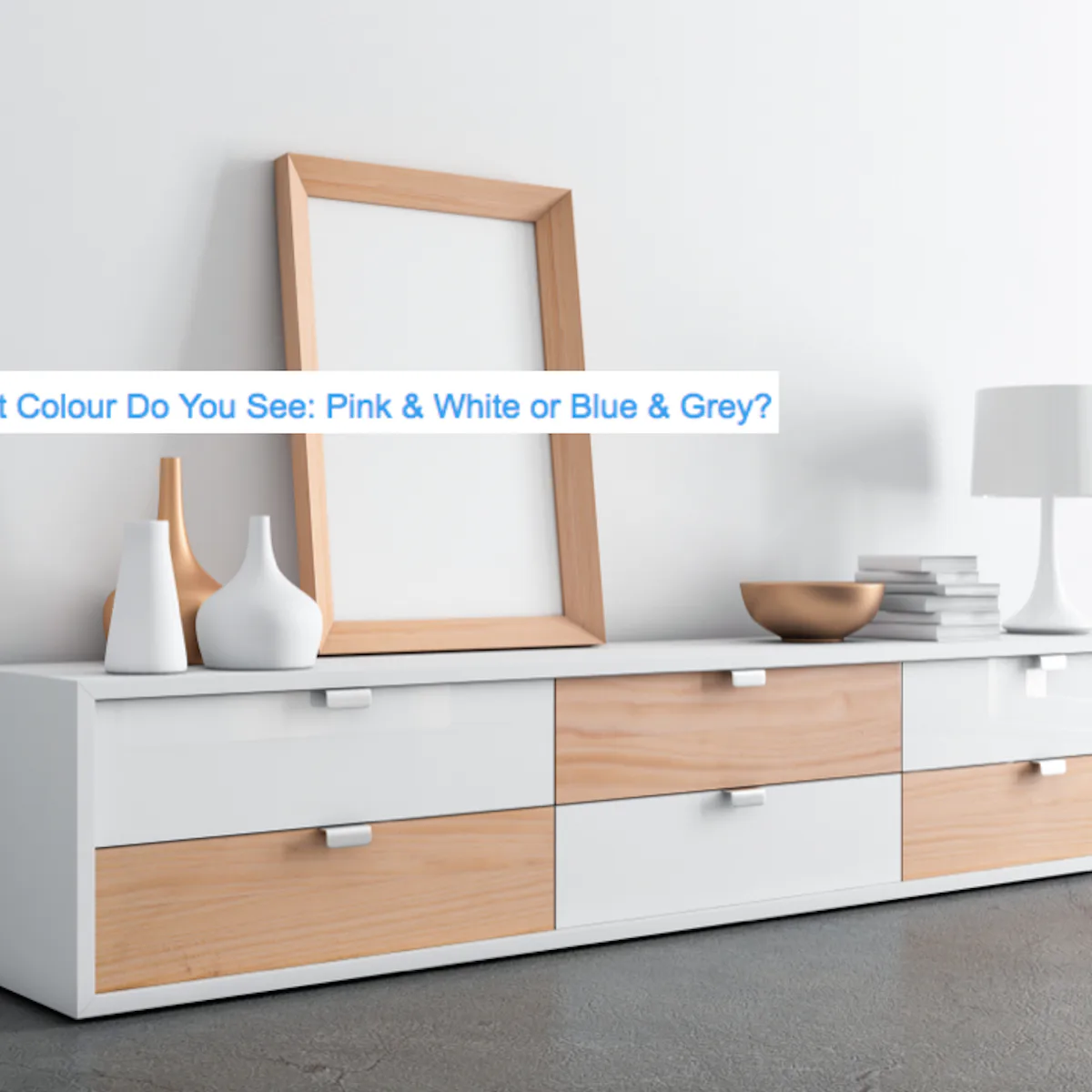 pink and white dresser illusion What Color Is This Dresser? People Are Divided Over This Viral Reddit Post