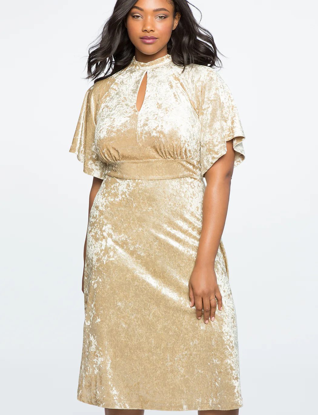 slim fit dress slacks Adoria Sequin Cut Out Maxi Dress / Gold | Meshki main image 0