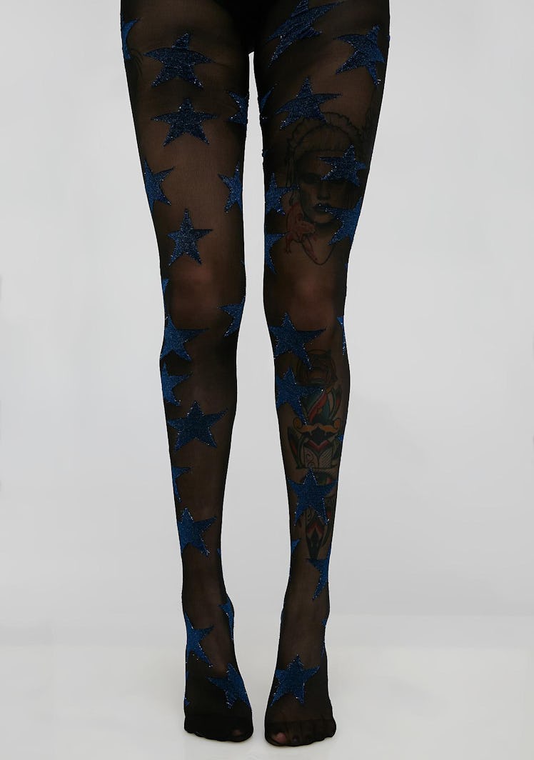 House of Holland Sparkly Blue star Tights
