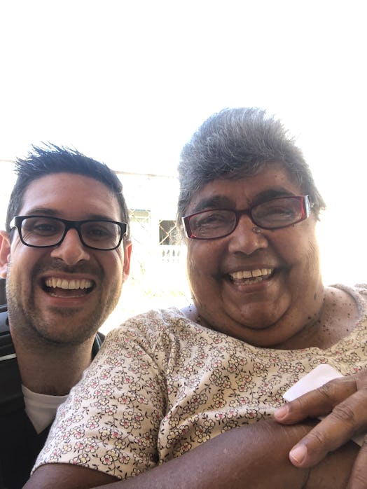 Ricardo Vasquez Duarte, M.D., taking a selfie with a local old lady
