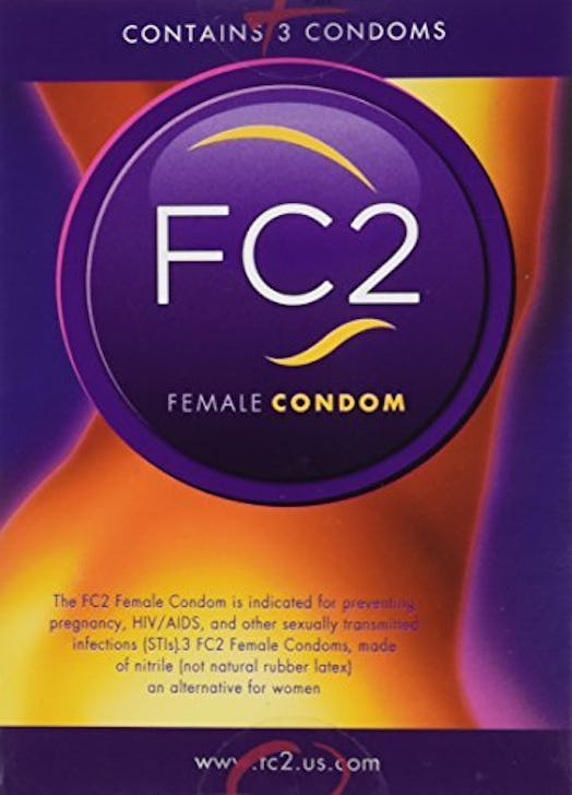 Package of FC2 female condoms