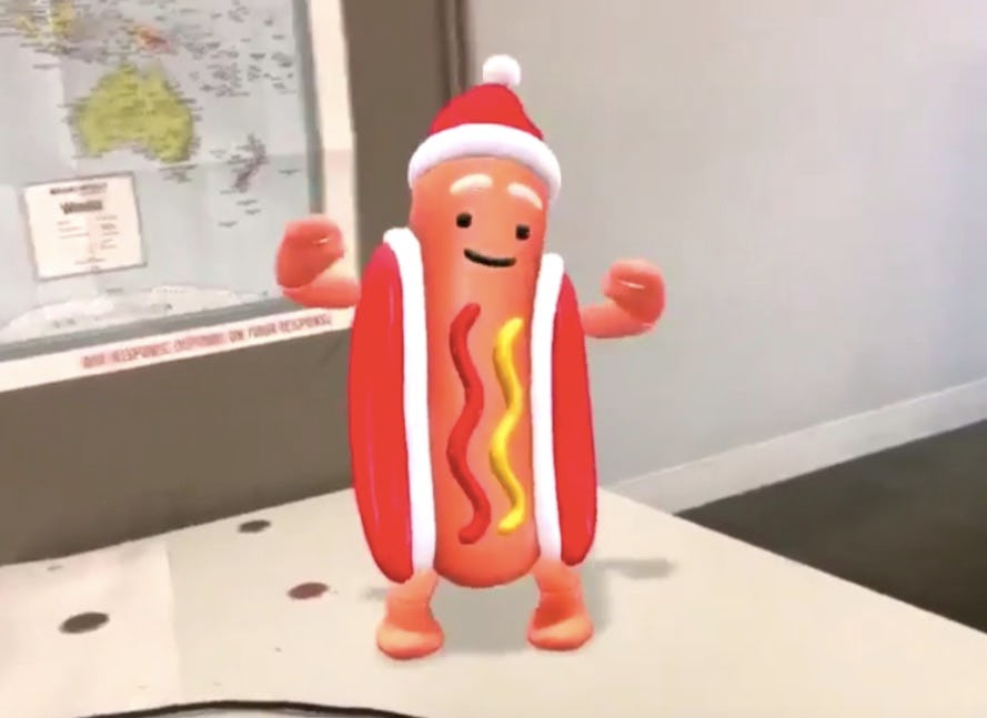 snapchat hot dog plush