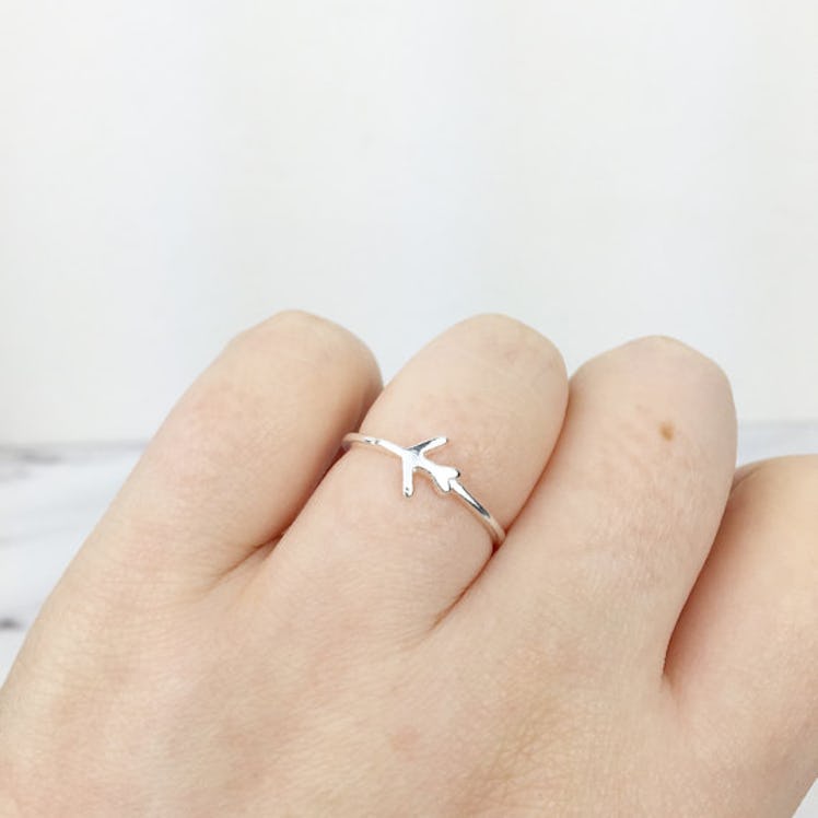 Sterling Silver Plane Airplane Ring