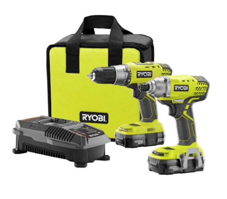18-Volt ONE+ Lithium-Ion Cordless Drill/Driver and Impact Driver Combo Kit with (2) 1.3Ah Batteries,...