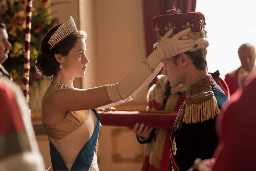 The Queen making Philip a Prince in The Crown