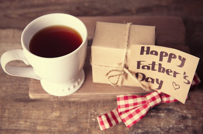 A cup of tea and a Father's Day gift box