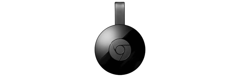 A picture of the media streaming device - google chromecast