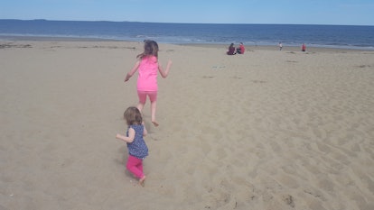 Kids playing on a beach