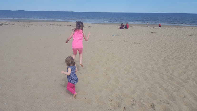Kids playing on a beach