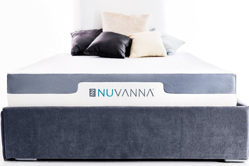 Nuvanna Core Queen Mattress with different colored pillows 