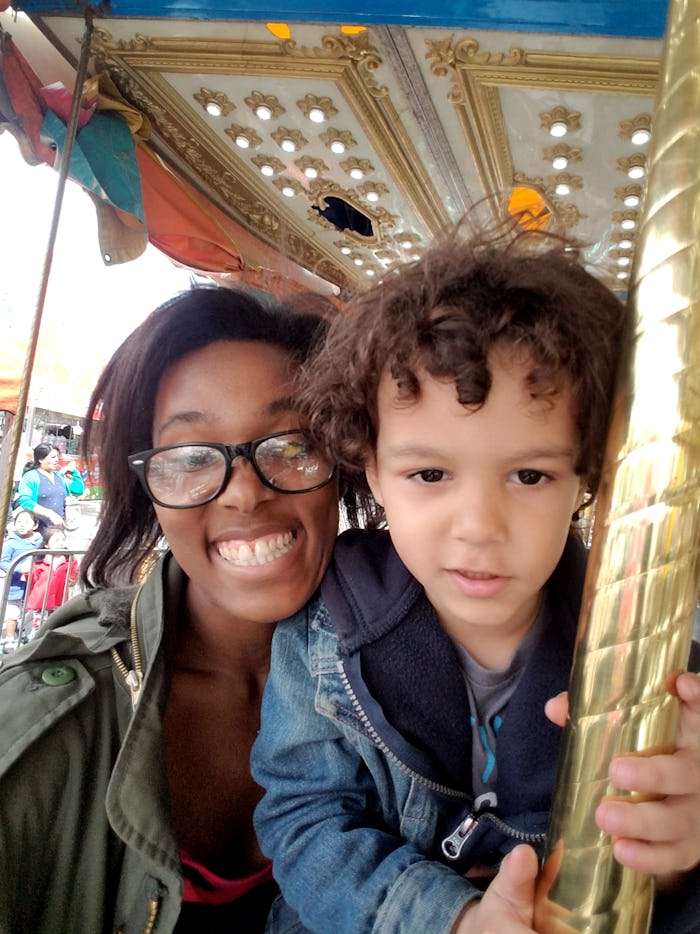 A mother taking a selfie with her 3-year-old son
