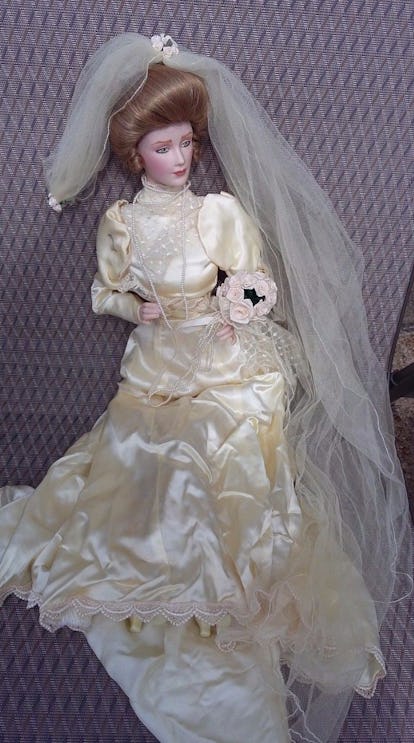 a woman is very desperate to get rid of this doll that is haunting her husband