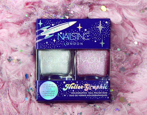 Nails Inc.'s HollerGraphic Set Is The Sparkly Polish You've Been
