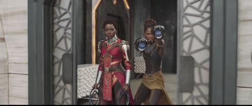 Two female characters in a scene from Black Panther
