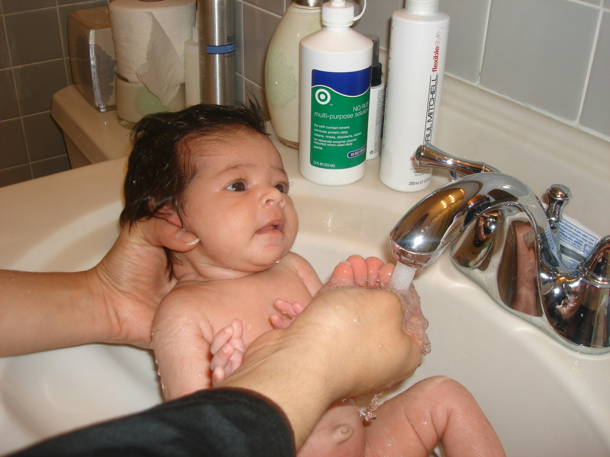 bathing my baby