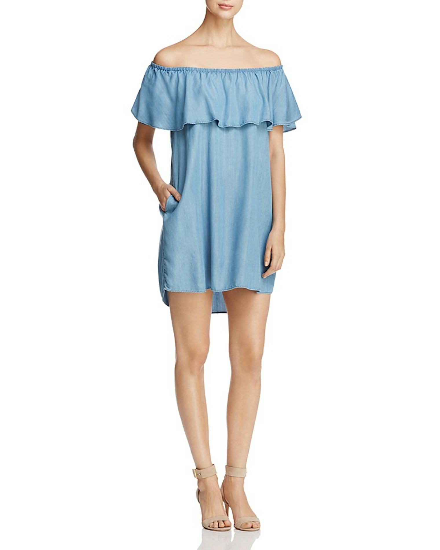 This Blue Off-The-Shoulder Zara Dress Is So Popular, There's A Website ...