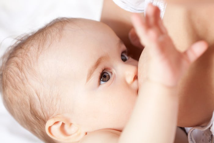 A new mom breastfeeding her baby