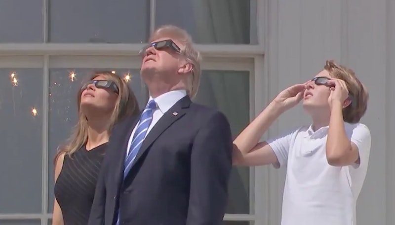 These Photos Of Trump Watching The Eclipse Will Only Come Once In A Lifetime