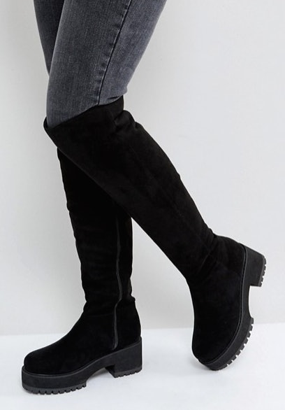 thigh high combat boots wide calf