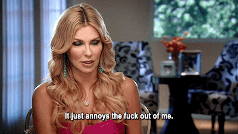 A gif where a blonde woman annoyingly says, "It just annoys the f out of me."