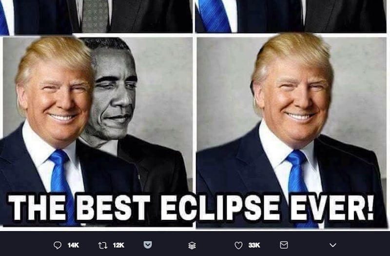 Trump Retweeted An Eclipse Meme That Accidentally Mocked His Own Presidency Trump Retweeted An Eclipse Meme That Accidentally Mocked His Own Presidency
