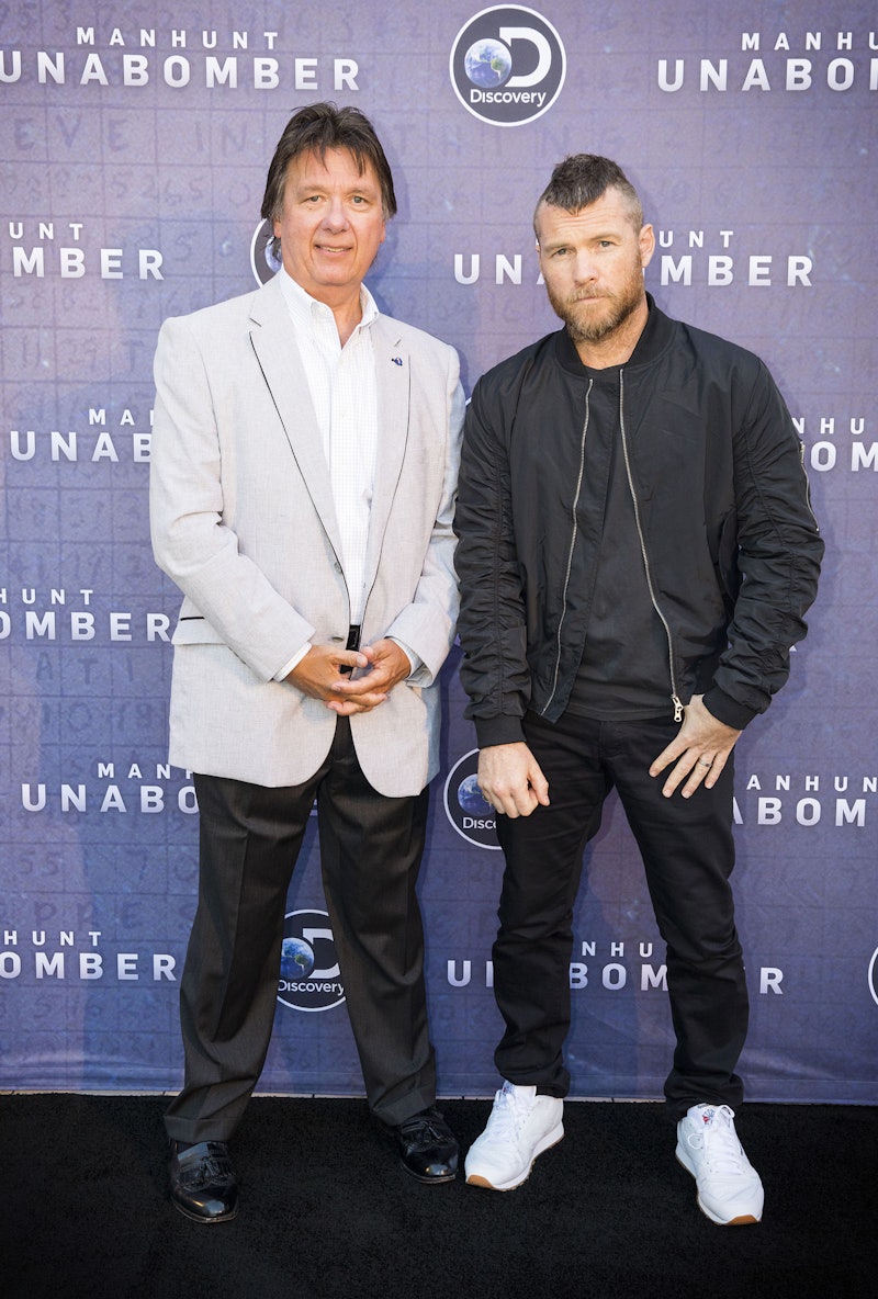Actors pose on the red carpet for 'Manhunt: Unabomber.'