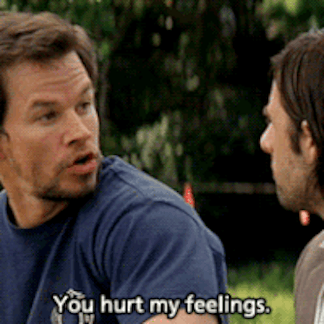 A GIF with Mark Wahlberg saying, 'You hurt my feelings.'