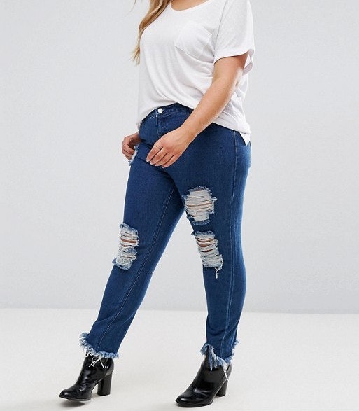 fringe bottom jeans plus size