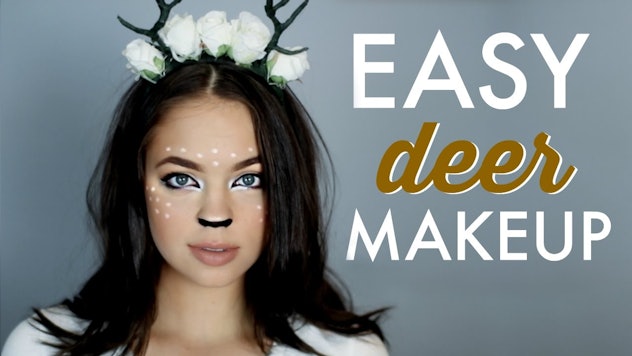 Inspired by the Disney classic and the Snapchat filter, a woman rocking the deer makeup look for the...