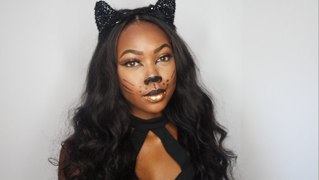 Glamorous Cat look by the young black lady