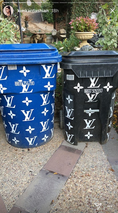 because they're Louis Vuitton.  Trash, Garbage can, Trash bins