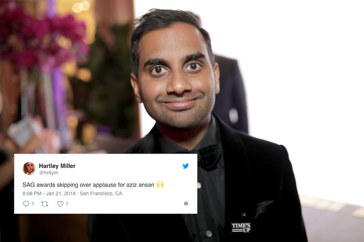 Nobody Clapped For Aziz Ansari At The Sag Awards Twitter Exploded Footage Sag Awards 2022 Aziz Ansari