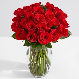 ProFlowers, Two Dozen Red Roses With Glass Vase