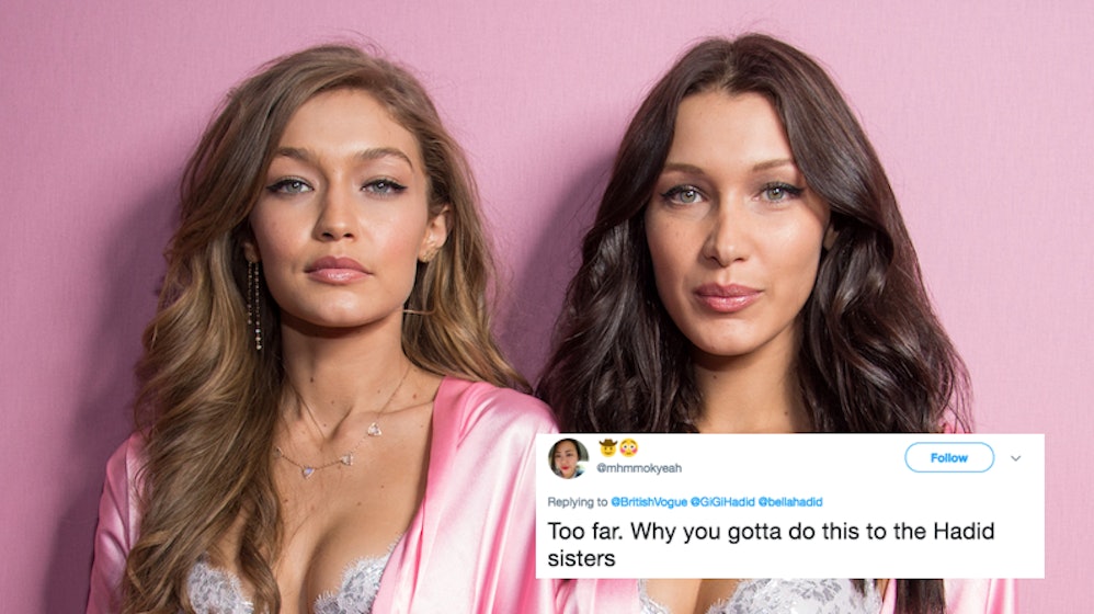 Gigi And Bella Hadid S Nude Photo For British Vogue Is Being Accused Of Photoshop